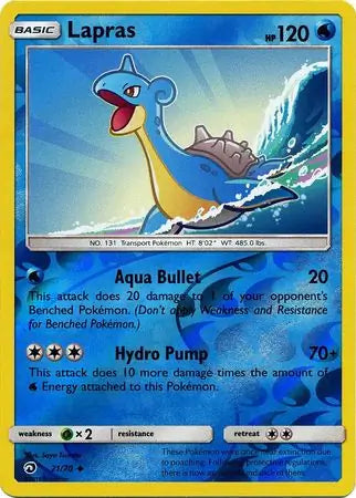 Lapras Reverse Holo 21 - Dragon Majesty Pokesingles