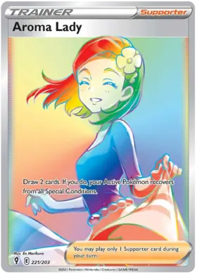 Aroma Lady 221, Evolving Skies | Sword & Shield, secret, 5.00 kr, Pokesingles. Kjøp pokemon kort til lave priser hos oss.