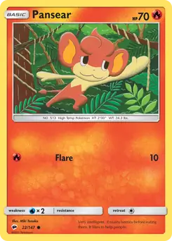 Pansear 22 - Burning Shadows Pokesingles