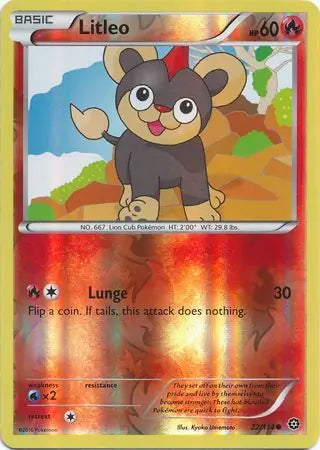 Litleo Reverse Holo 22 - Steam Siege, Steam Siege | XY, reverse, 7.00 kr, Pokesingles. Kjøp pokemon kort til lave priser hos oss.