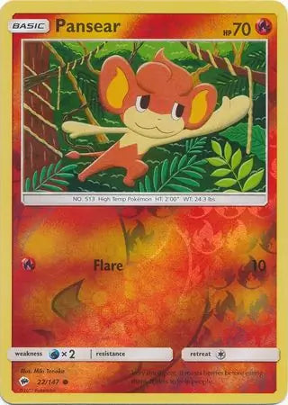 Pansear Reverse Holo 22 - Burning Shadows Pokesingles