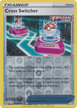 Cross Switcher Reverse Holo 230, Fusion Strike | Sword & Shield, trainer, 2.00 kr, Pokesingles. Kjøp pokemon kort til lave priser hos oss.