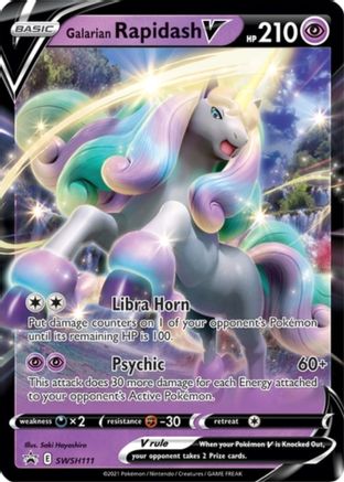 Galarian Rapidash V - SWSH111, Sword & Shield Promos | Sword & Shield, promo, 13.20 kr, Pokesingles. Kjøp pokemon kort til lave priser hos oss.