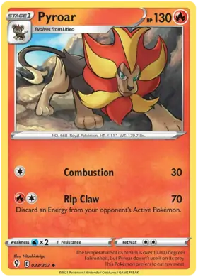 Pyroar 023, Evolving Skies | Sword & Shield, , 5.00 kr, Pokesingles. Kjøp pokemon kort til lave priser hos oss.