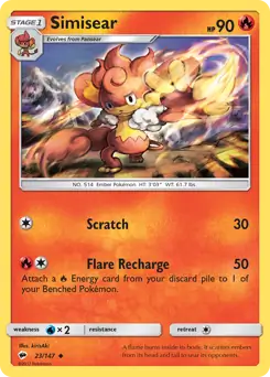 Simisear 23 - Burning Shadows Pokesingles