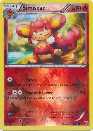 Simisear Reverse Holo 23 - XY Base Pokesingles