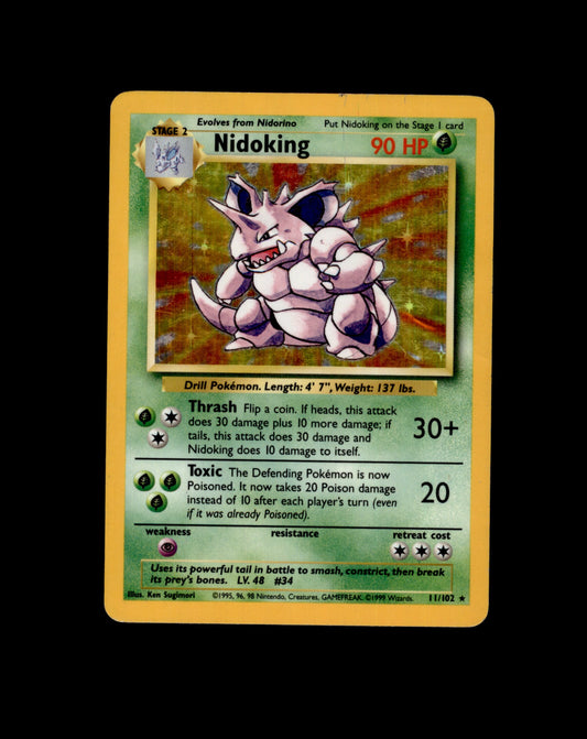 *SE BILDE FOR TILSTAND* (DMG) Nidoking Holo 11 - Base Set Unlimited Pokesingles