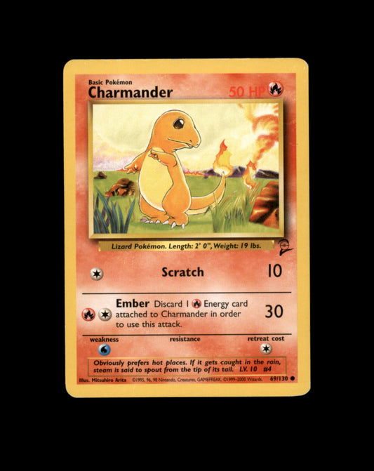 *SE BILDE FOR TILSTAND* Charmander #69 Pokemon Base Set 2 Pokesingles