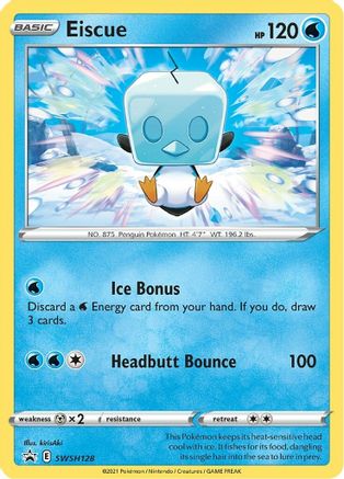 Eiscue - SWSH128, Sword & Shield Promos | Sword & Shield, promo, 8.00 kr, Pokesingles. Kjøp pokemon kort til lave priser hos oss.