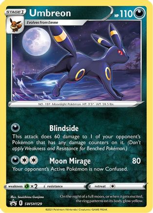 Umbreon - SWSH129, Sword & Shield Promos | Sword & Shield, promo, 69.60 kr, Pokesingles. Kjøp pokemon kort til lave priser hos oss.