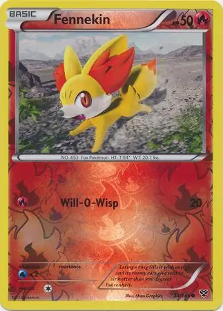Fennekin Reverse Holo 24 - XY Base Pokesingles