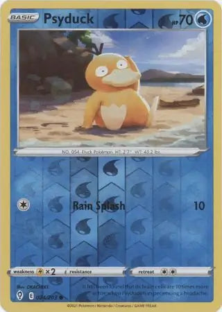 Psyduck Reverse Holo 024, Evolving Skies | Sword & Shield, , 5.00 kr, Pokesingles. Kjøp pokemon kort til lave priser hos oss.