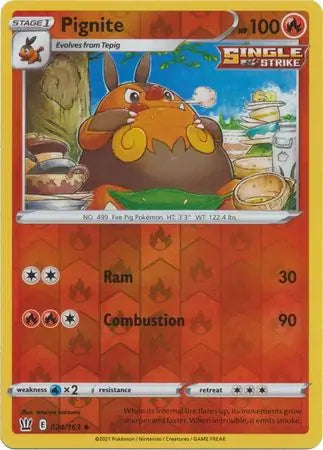 Pignite Reverse Holo 024 - Battle Styles Pokesingles