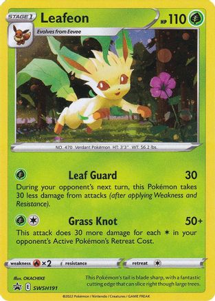 Leafeon - SWSH191, Sword & Shield Promos | Sword & Shield, promo, 9.12 kr, Pokesingles. Kjøp pokemon kort til lave priser hos oss.