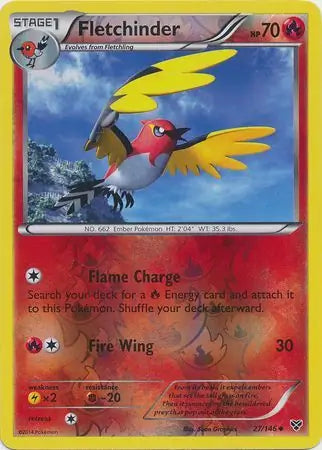 Fletchinder Reverse Holo 27 - XY Base Pokesingles