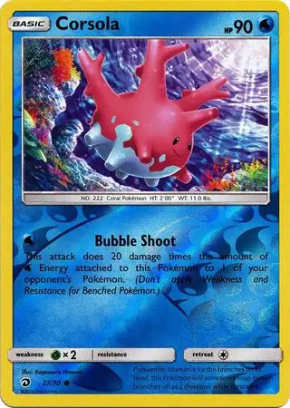 Corsola Reverse Holo 27 - Dragon Majesty Pokesingles