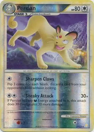 Persian Reverse Holo 27 - HeartGold SoulSilver Pokesingles