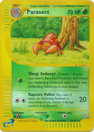 Parasect Reverse Holo 27 - Aquapolis Pokesingles
