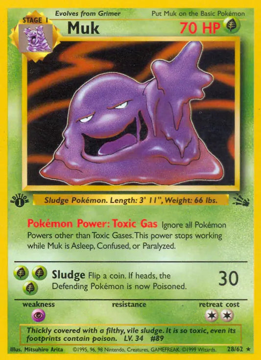 Muk 28 - Fossil 1st Edition Pokesingles