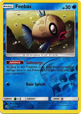 Feebas Reverse Holo 28 - Dragon Majesty Pokesingles