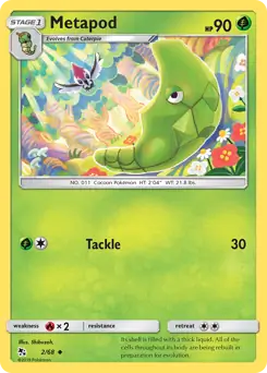 Metapod 2, Hidden Fates | Sun & Moon, ex, 5.00 kr, Pokesingles. Kjøp pokemon kort til lave priser hos oss.