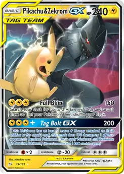 Pikachu & Zekrom GX 33 - Team Up Pokesingles