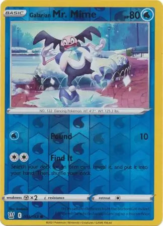 Galarian Mr. Mime Reverse Holo 034 - Battle Styles Pokesingles