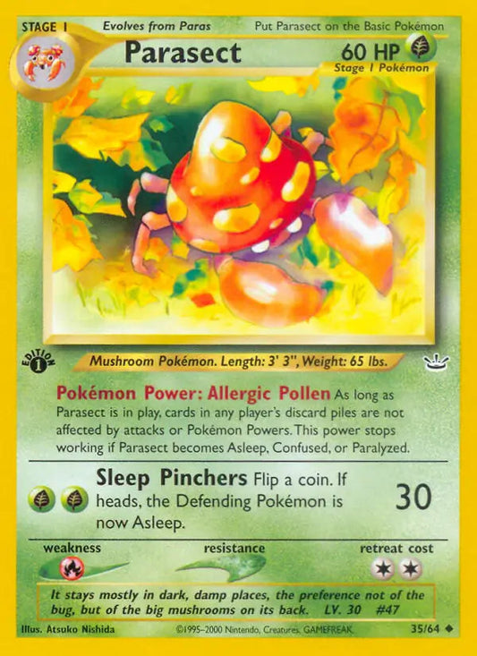 Parasect 35 - Neo Revelation 1st Edition Pokesingles