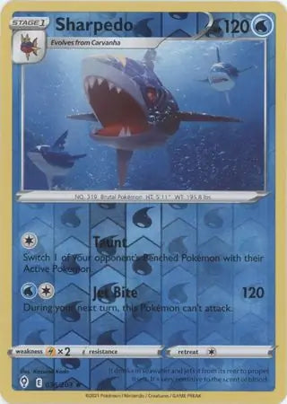 Sharpedo Reverse Holo 036, Evolving Skies | Sword & Shield, , 5.00 kr, Pokesingles. Kjøp pokemon kort til lave priser hos oss.