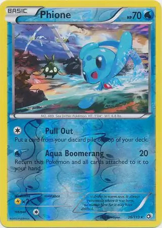 Phione Reverse Holo 36 - Legendary Treasures Pokesingles