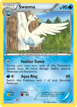 Swanna 37 - Black and White Base Pokesingles