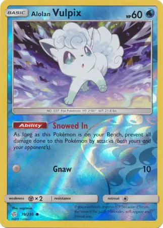 Alolan Vulpix Reverse Holo 39 - Cosmic Eclipse Pokesingles