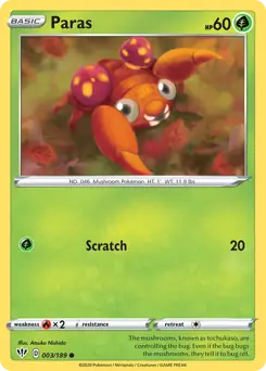 Paras 003, Darkness Ablaze | Sword & Shield, , 5.00 kr, Pokesingles. Kjøp pokemon kort til lave priser hos oss.