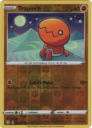 Trapinch Reverse Holo 040 - Shining Fates, Shining Fates | Sword & Shield, , 3.00 kr, Pokesingles. Kjøp pokemon kort til lave priser hos oss.