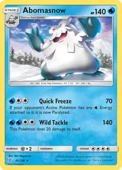Abomasnow 42/236- Unified Minds Pokesingles