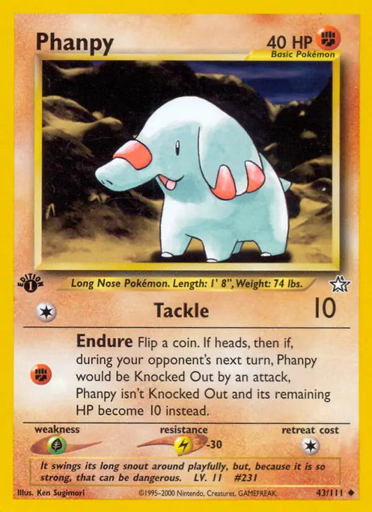 Phanpy 43 - Neo Genesis 1st Edition Pokesingles
