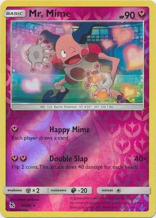 Mr. Mime Reverse Holo 43, Hidden Fates | Sun & Moon, nonholo, 3.00 kr, Pokesingles. Kjøp pokemon kort til lave priser hos oss.