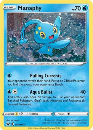 Manaphy - SWSH275, Sword & Shield Promos | Sword & Shield, promo, 8.00 kr, Pokesingles. Kjøp pokemon kort til lave priser hos oss.