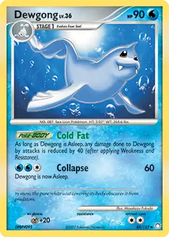 Dewgong 45 - Mysterious Treasures Pokesingles