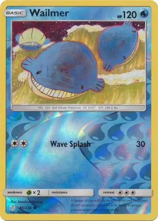 Wailmer Reverse Holo 45 - Cosmic Eclipse Pokesingles
