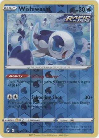 Wishiwashi Reverse Holo 046, Evolving Skies | Sword & Shield, , 5.00 kr, Pokesingles. Kjøp pokemon kort til lave priser hos oss.