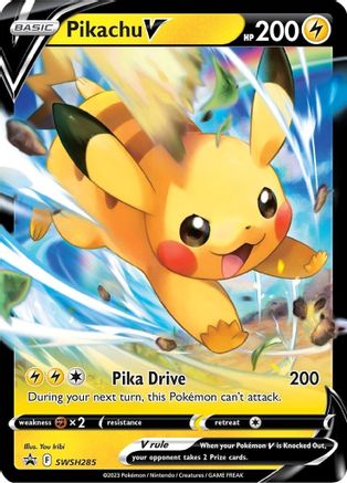 Pikachu V - SWSH285, Sword & Shield Promos | Sword & Shield, promo, 12.00 kr, Pokesingles. Kjøp pokemon kort til lave priser hos oss.