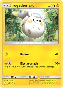 Togedemaru 47 - Burning Shadows Pokesingles