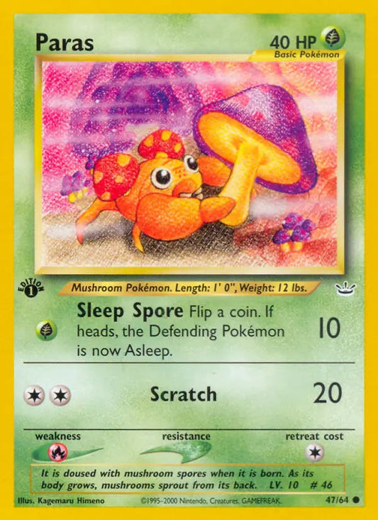Paras 47 - Neo Revelation 1st Edition Pokesingles