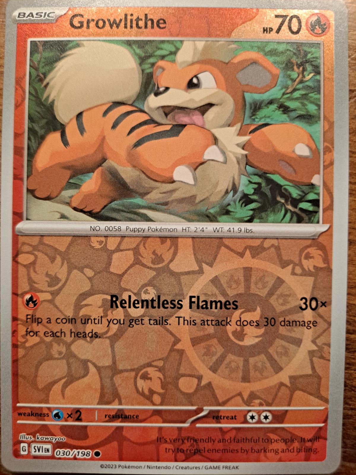 Growlithe 030 - SV01: Scarlet & Violet Base Set - Reverse Holofoil