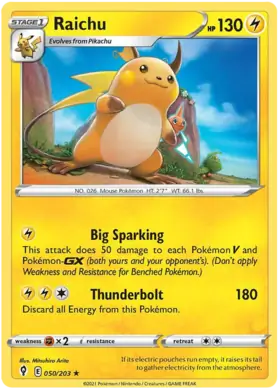 Raichu Holo Rare 050, Evolving Skies | Sword & Shield, , 5.00 kr, Pokesingles. Kjøp pokemon kort til lave priser hos oss.