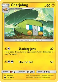 Charjabug 51 - Sun & Moon Base Pokesingles