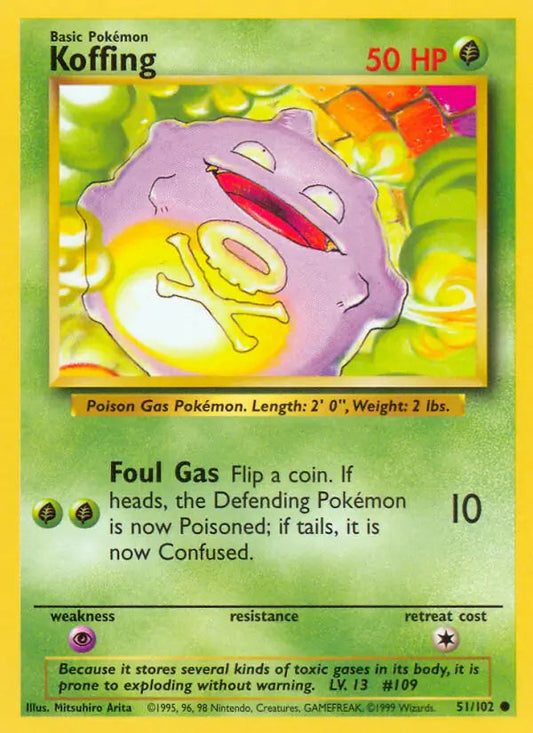 Koffing 51 - Base Set Unlimited Pokesingles