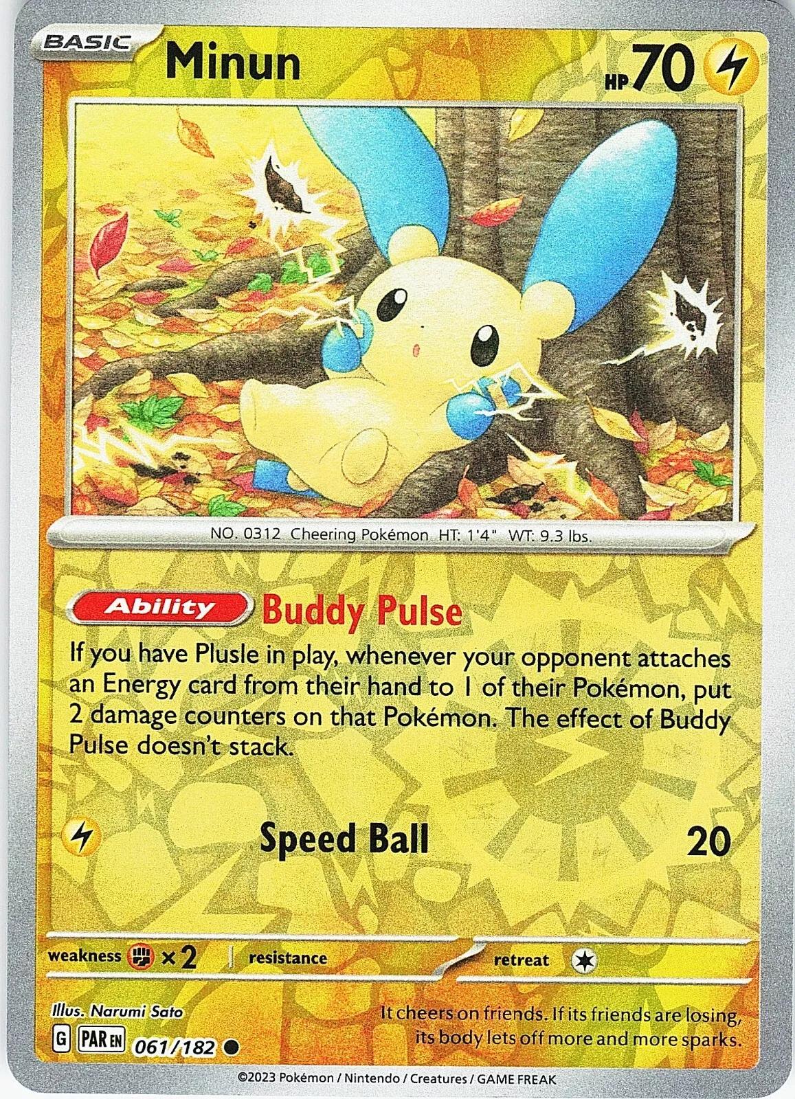 Minun 061 (Reverse Holofoil) - SV04: Paradox Rift