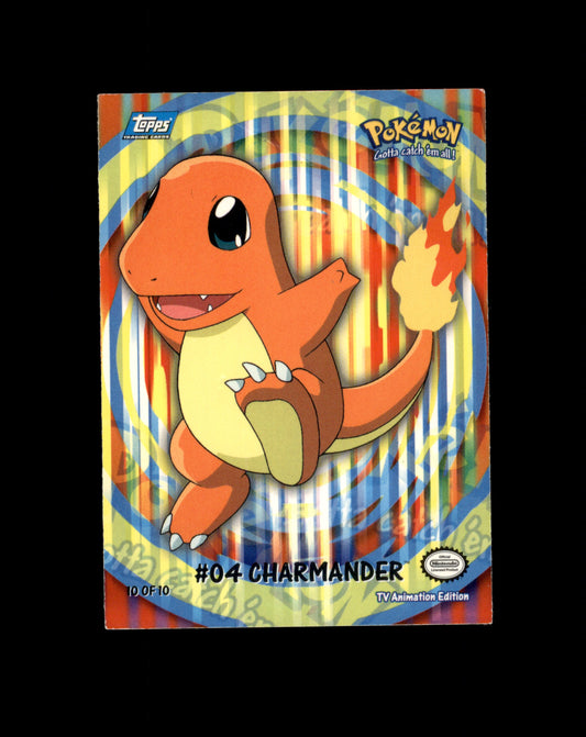 *SE BILDE FOR TILSTAND* Charmander #10 Pokemon 2000 Topps TV Sticker